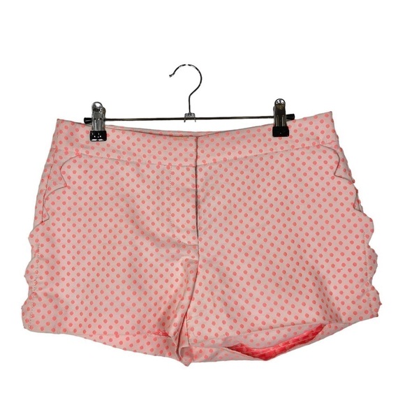 J. Crew Scallop Pocket Neon Pink Polka Dot Chino Shorts 4 - Picture 2 of 7